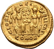 Solidus - Theodosius II GLORIA REI PVBLICAE; Constantinopolis reverse image