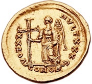 Solidus - Theodosius II VOT XX MVLT XXX; Constantinopolis, Rome, 420-422 reverse image