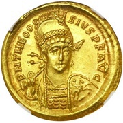 Solidus - Theodosius II VOT XX MVLT XXX; Constantinopolis obverse image
