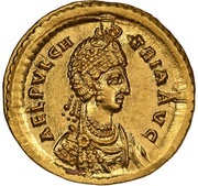 Solidus - Aelia Pulcheria VOT XX MVLT XXX; Constantinopolis obverse image