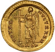 Solidus - Aelia Pulcheria VOT XX MVLT XXX; Constantinopolis, Rome, 420-422 reverse image