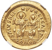 Solidus - Theodosius II SALVS REIPVBLICAE; Constantinopolis, Rome, 425 reverse image