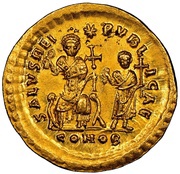 Solidus - Theodosius II SALVS REIPVBLICAE; Constantinopolis, Rome, 425 reverse image