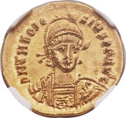 Solidus - Theodosius II VOT XXX MVLT XXXX; Thessalonica obverse image