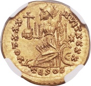 Solidus - Theodosius II VOT XXX MVLT XXXX; Thessalonica reverse image