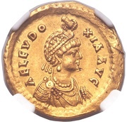 Solidus - Licinia Eudoxia SALVS ORIENTIS FELICITAS OCCIDENTIS; Constantinopolis obverse image