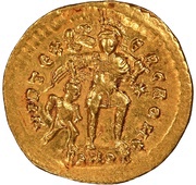 Solidus - Theodosius II VIRT EX ERC ROM; Constantinopolis, Rome, 441 reverse image