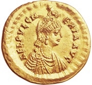 Solidus - Aelia Pulcheria IMP XXXXII COS; Constantinopolis obverse image