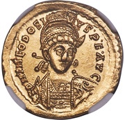 Solidus - Theodosius II IMP•XXXXII•COS•; Constantinopolis obverse image