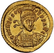 Solidus - Theodosius II IMP• XXXXII•COS•; Constantinopolis obverse image
