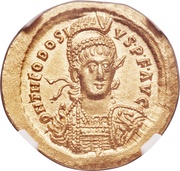 Solidus - Theodosius II IMP•XXXXII•COS•; Constantinopolis obverse image