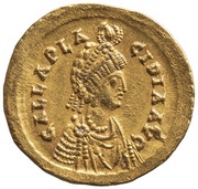 Solidus - Galla Placidia IMP•XXXXII•COS; Constantinopolis obverse image