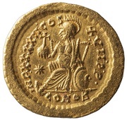 Solidus - Galla Placidia IMP•XXXXII•COS; Constantinopolis, Rome, 441-450 reverse image