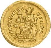 Solidus - Theodosius II IMP XXXXII COS; Constantinopolis, Rome, 441-450 reverse image