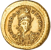 Solidus - Theodosius II IMP XXXXII COS; Constantinopolis obverse image