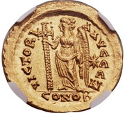 Solidus - Marcian VICTORIA AVGGG; Constantinopolis reverse image