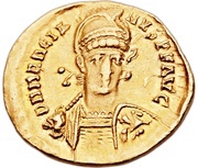 Solidus - Marcian GLOR ORVIS TERRAR; Thessalonica obverse image