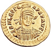 Solidus - Leo I VICTORIA AVGGG; Thessalonica obverse image
