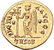 Solidus - Leo I VICTORIA AVGGG; Thessalonica, Rome, 462-466 reverse image