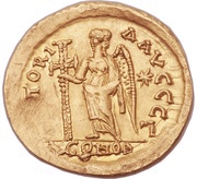 Solidus - Zeno VICTORIA AVGGG; Constantinopolis, Rome, 476-477 reverse image