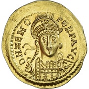 Solidus - Zeno VICTORIA AVGGG; Constantinopolis obverse image