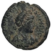 Follis - Honorius GLORIA ROMANORVM; Constantinopolis obverse image