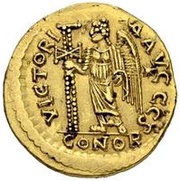 Solidus in the name of Basiliscus, Rome, 476 reverse image