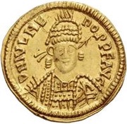 Solidus in the name of Julius Nepos Milan mint obverse image