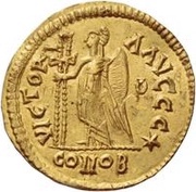 Solidus in the name of Julius Nepos Milan mint, Rome, 477-480 reverse image