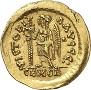 Solidus in the name of Zeno With star to the right, Rome, 480-491 reverse image