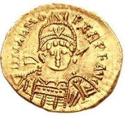 Solidus in the name of Zeno Ravenna mint obverse image