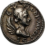 Denarius LIB AVG LEG III; Victory obverse image