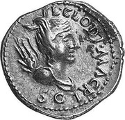 Denarius LIB AVG LEG III; Victory obverse image