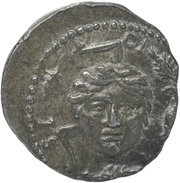 Denarius SICILIA; Carthage and Medusa, Rome, 68 reverse image
