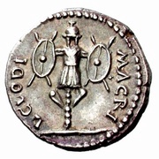 Denarius L CLODI MACRI; Roma, Rome, 68 reverse image