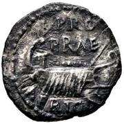 Denarius - Clodius Macer PROPRAE AFRICAE, Rome, 68 reverse image