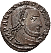 Follis - Domitius Alexander S P Q R OPTIMO PRINCIPI; Carthage obverse image