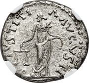 Denarius - Pescennius Niger IVSTITIA AVGVSTI; Justitia reverse image