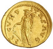 Aureus - Uranius Antoninus FECVNDITAS AVG; Fortuna reverse image