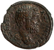 As - Clodius Albinus COS II S C; Asclepius obverse image