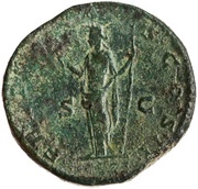 Sestertius - Clodius Albinus FELICITAS COS II S C; Felicitas, Rome, 194-195 reverse image