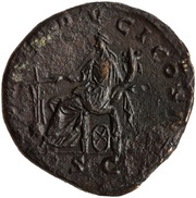 Sestertius - Clodius Albinus FORT REDVCI COS II S C; Fortuna, Rome, 194-195 reverse image