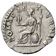 Denarius - Clodius Albinus ROMAE AETERNAE; Roma, Rome, 193-195 reverse image