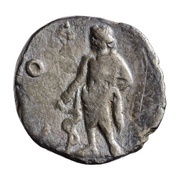 Denarius - Clodius Albinus COS II; Asclepius, Rome, 194-195 reverse image