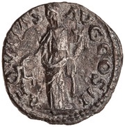 Denarius - Clodius Albinus AEQVITAS AVG COS II; Aequitas, Rome, 195-197 reverse image