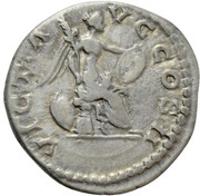 Denarius - Clodius Albinus VICT AVG COS II; Victory, Rome, 195-197 reverse image