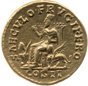 Aureus - Clodius Albinus SAECVLO FRVGIFERO COS II; Saeculum Frugiferum reverse image