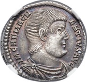 Siliqua - Magnentius VIRTVS EXERCITI; Trier; heavy type obverse image