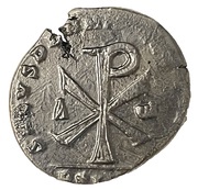 Follis - Decentius as Caesar SALVS; Lugdunum reverse image