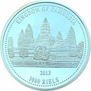 3000 Riels 2014 FIFA World Cup Brazil obverse image